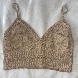 Fashion Nova Khaki Cropped Top (M)